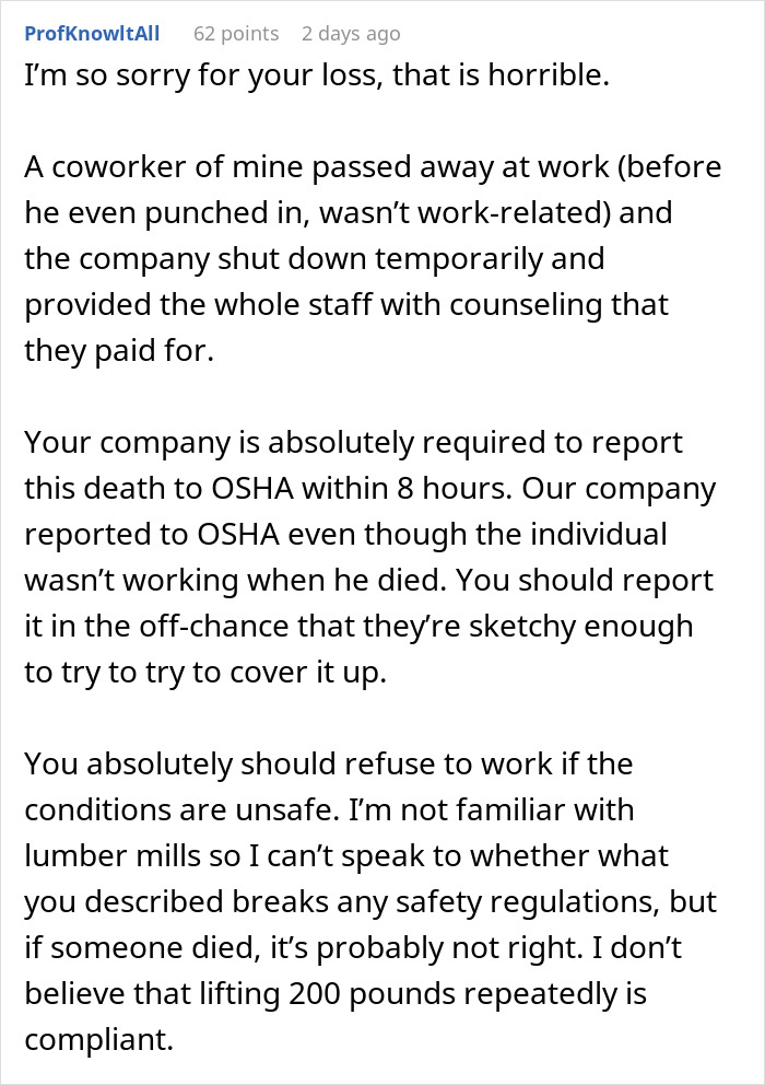 Boss Tries To Brush Off Death On The Job, Workers Retaliate