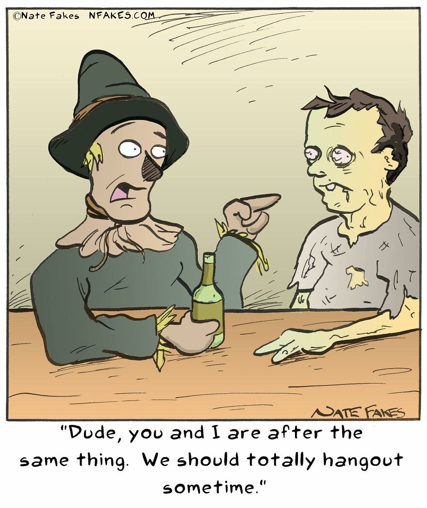 This Artist Can Tell A Joke In A Single Panel, Here Are His Best Works About Halloween (55 Pics)