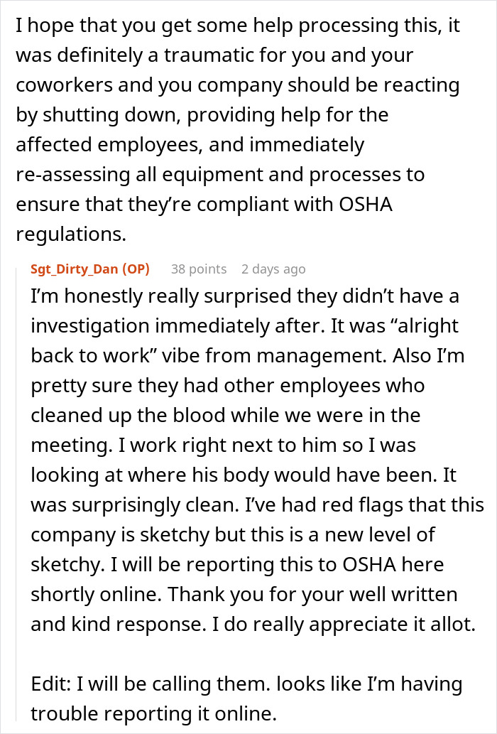 Boss Tries To Brush Off Death On The Job, Workers Retaliate