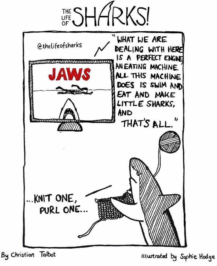 Artist Shows The Adventures Of Sharks And Their Interactions With Other Sea Creatures (New Pics)