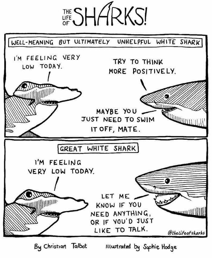 Artist Shows The Adventures Of Sharks And Their Interactions With Other Sea Creatures (New Pics)