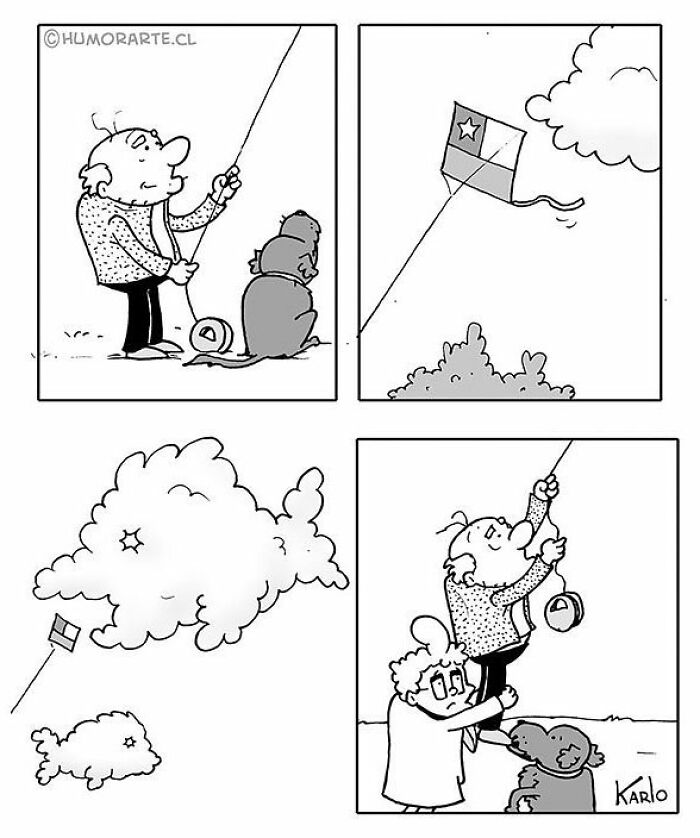 Parachute up in the clouds