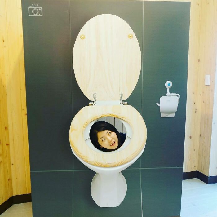 Face In A Hole At Mr. Toilet House In Suwon, Korea