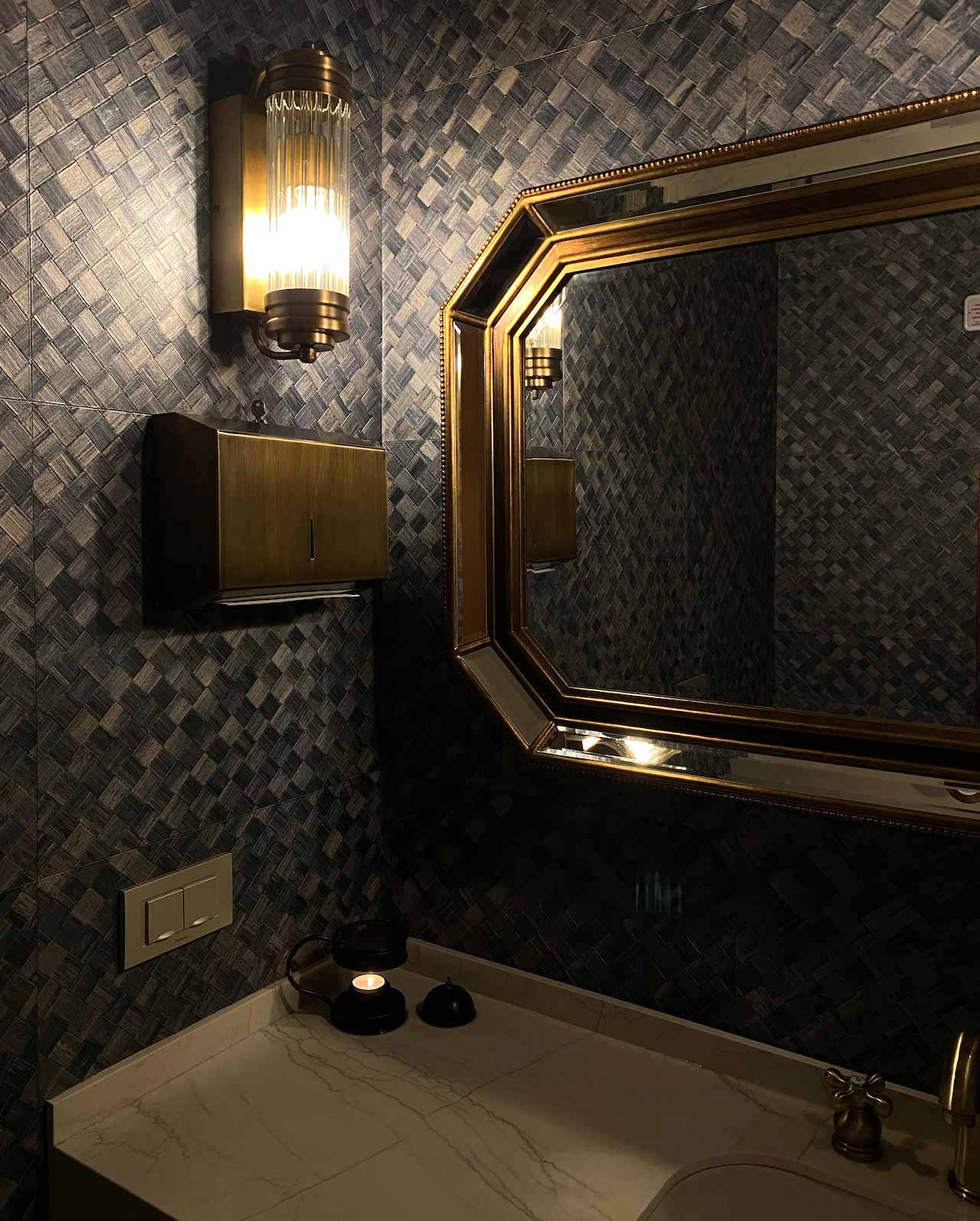 Bathroom with sconces