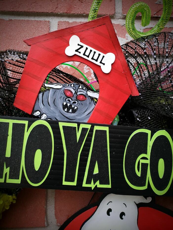 I Make Custom Wreaths For Any Holiday; Here Are The Beetlejuice And Ghostbusters Ones That I Made For Halloween