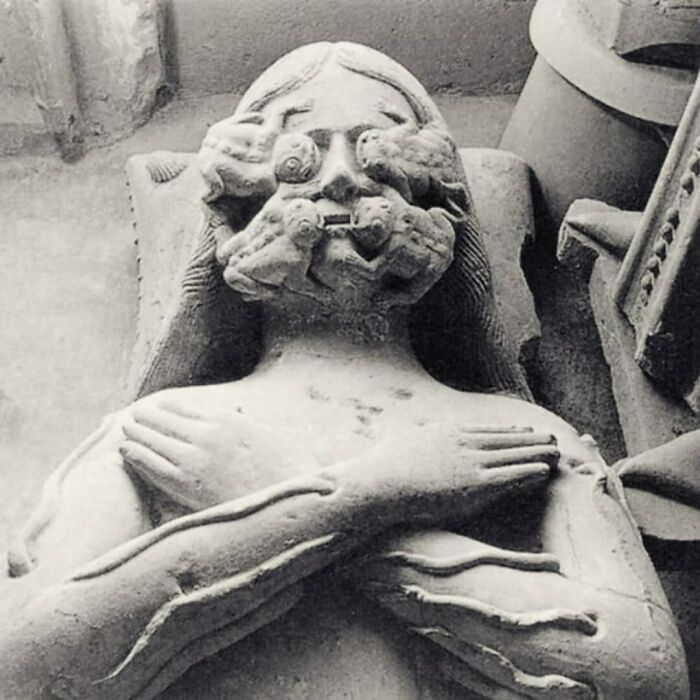 The 14th Century Tomb Of François I De La Sarra, Who Is Spending Eternity With Frogs Feasting On His Face And Genitals, And Worms And Snakes Nibbling On His Body