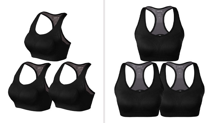 Match Womens Sports Seamless Padded Racerback Bra: Providing Snug Fit, Double-Layer Support And Comfort, Ideal For Low To Medium Impact Activities And Everyday Wear