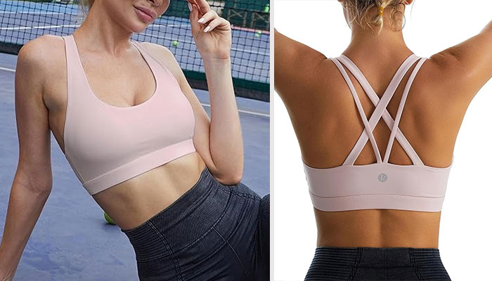 Running Girl Strappy Sports Bra: Featuring An Alluring Crisscross Back Detailing For A Stylish Touch To Your Workouts Or Everyday Wear