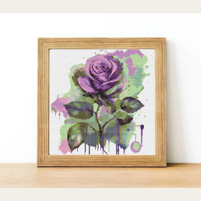 I Create Cross Stitch Patterns In A Watercolor Style