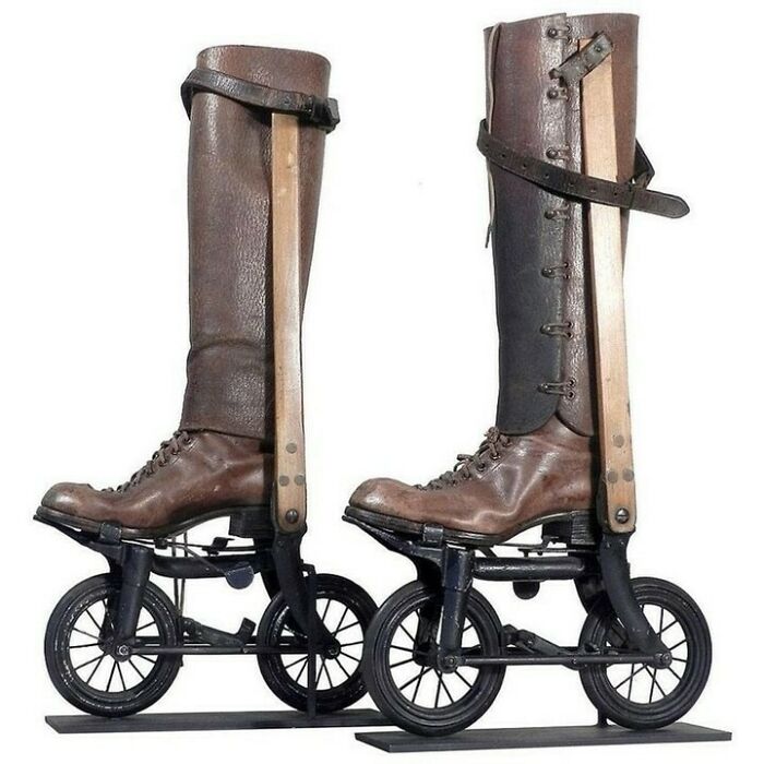 Victorian Era "Ritter" Road-Skates Or Foot Bicycles, Ca 1898