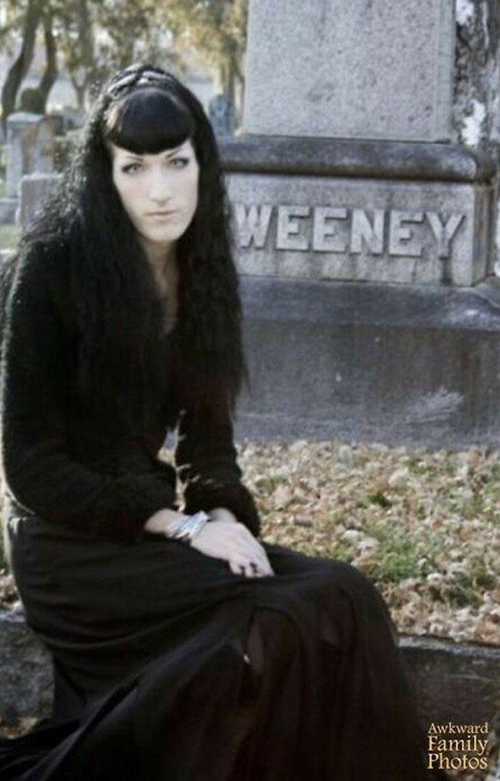 Me Being An Uber Goth Teenage Posing Next To Tombstones Unknowingly Covering The ‘S’ In ‘Sweeney.’ Kind Of Ruined The Mood Of The Photo!