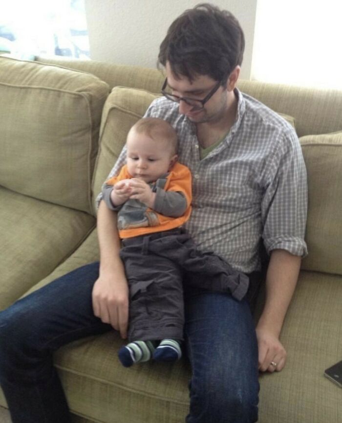 This Is How I Found My Husband And Son After A Diaper Change. Neither Was Aware Anything Was Amiss. It Still Makes Me Laugh 10 Years Later