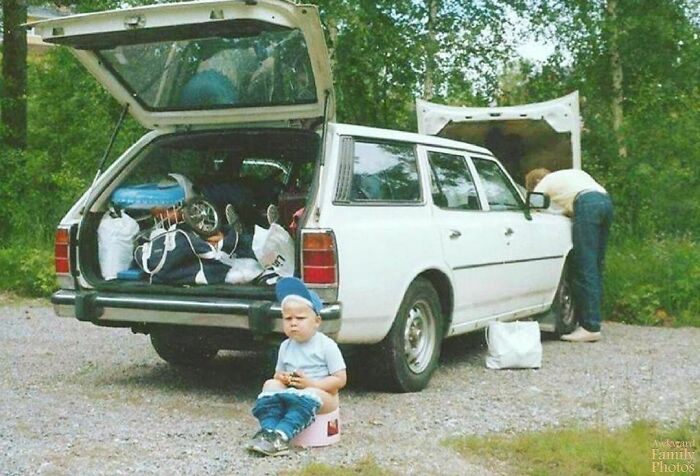 My Dad And I Getting Ready For A Road Trip In The Summer Of ’86.