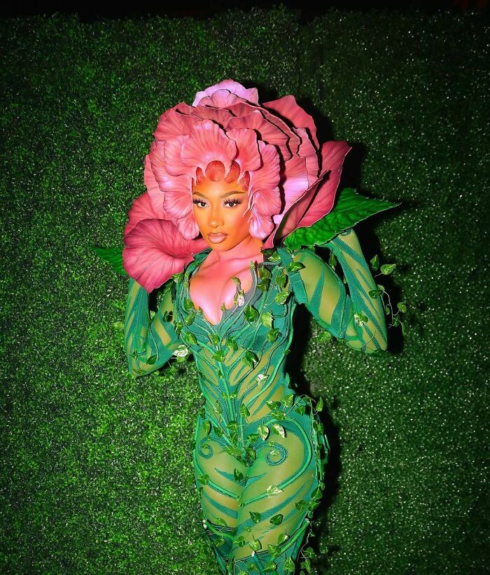 Megan Thee Stallion As Flower From Tim Burton's Alice In Wonderland