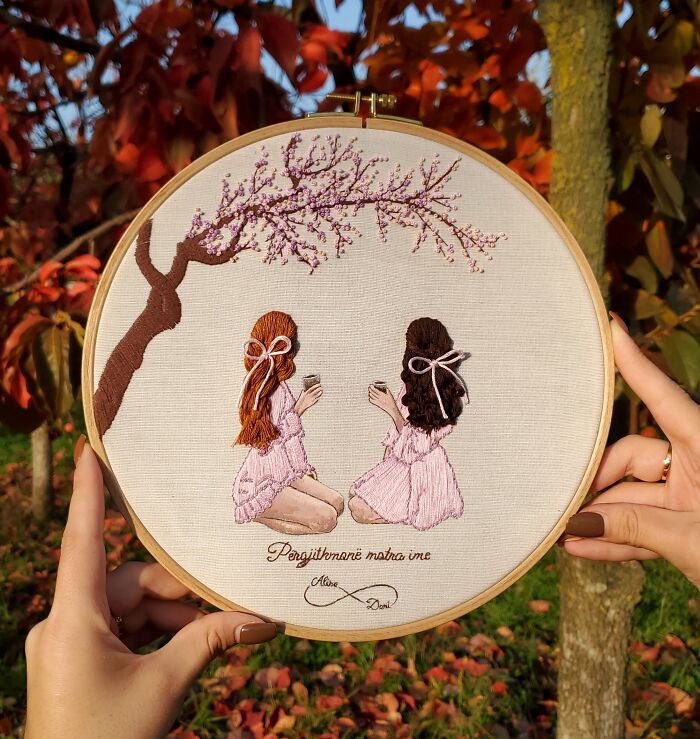 Embroidery Hoop Art Landscape