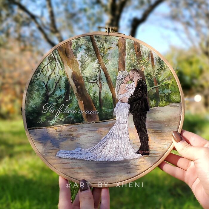 Embroidery Hoop Art Landscape