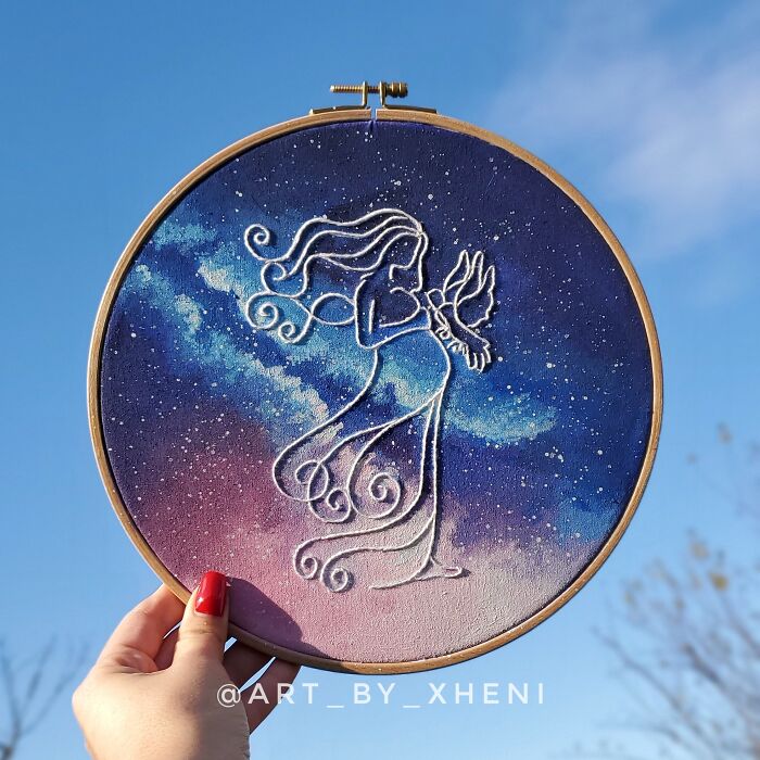 Embroidery Hoop Art Landscape