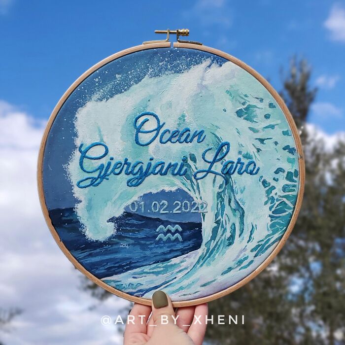 Embroidery Hoop Art Landscape