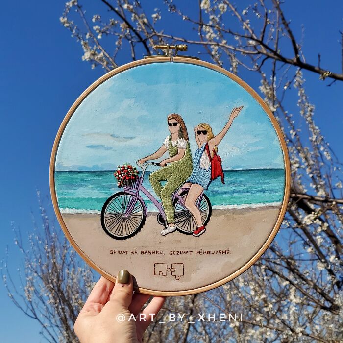 Embroidery Hoop Art Landscape