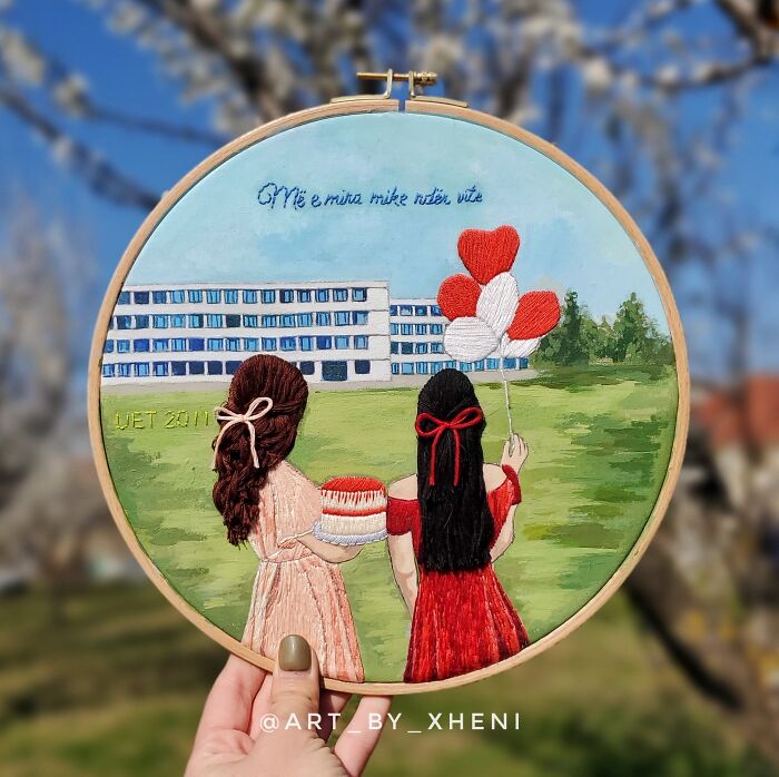 Embroidery Hoop Art Landscape