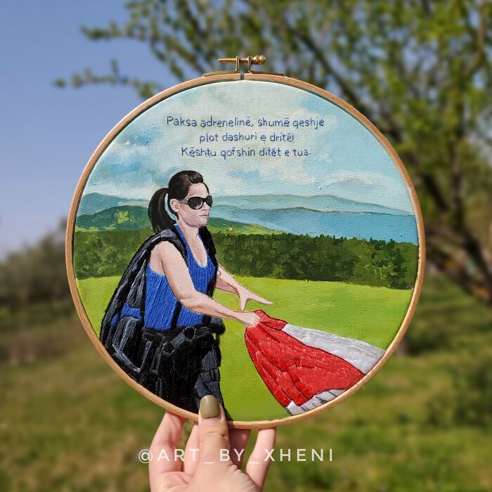 Embroidery Hoop Art Landscape