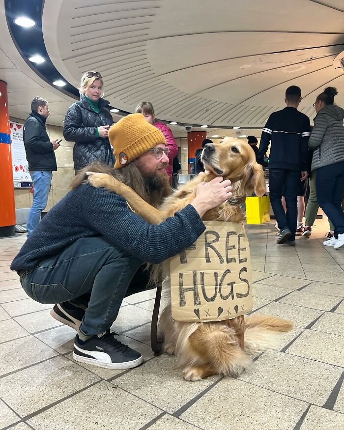 This Adorable Golden Retriever Dog Enjoys Making New Friends On Train Rides