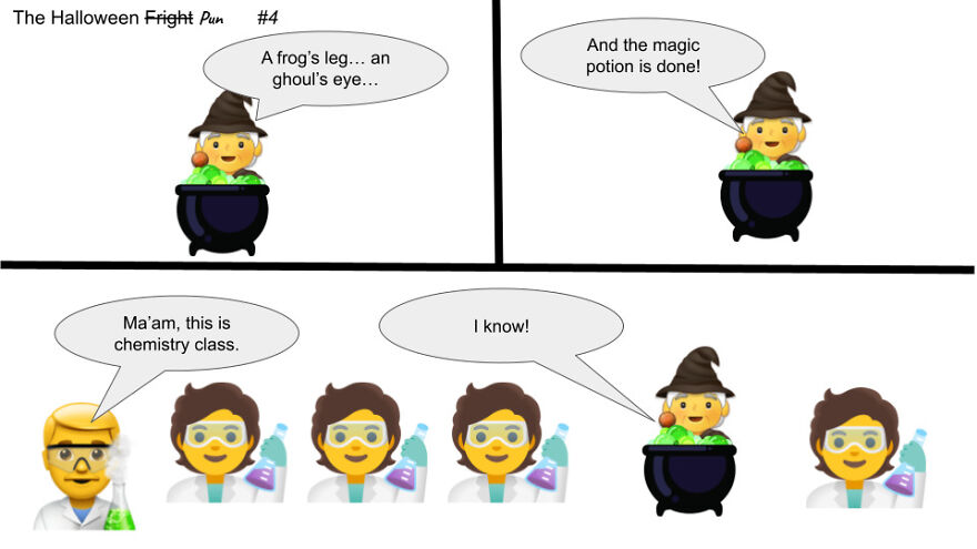 Using Emojis, I Made Comics I Call "The Halloween Pun"