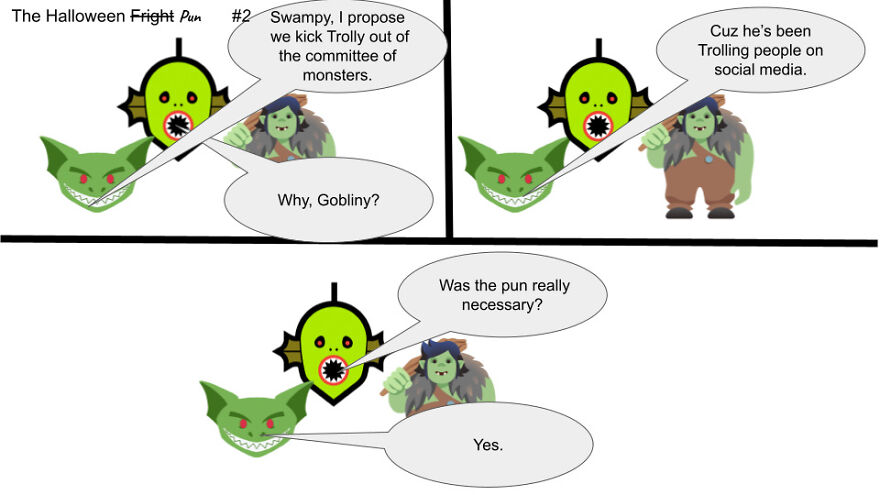 Using Emojis, I Made Comics I Call "The Halloween Pun"