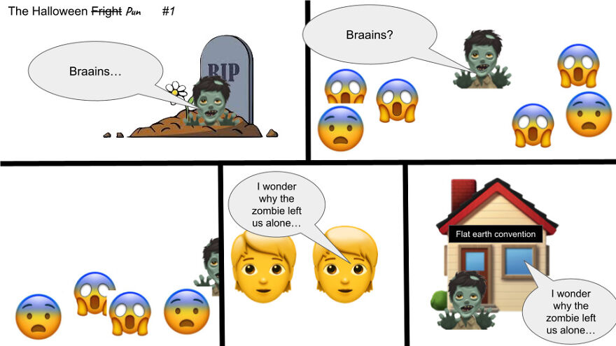 Using Emojis, I Made Comics I Call "The Halloween Pun"