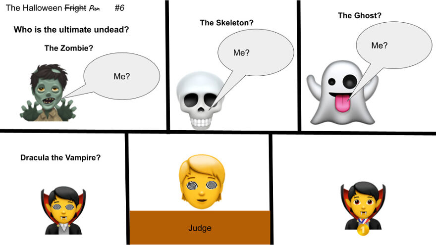 Using Emojis, I Made Comics I Call "The Halloween Pun"