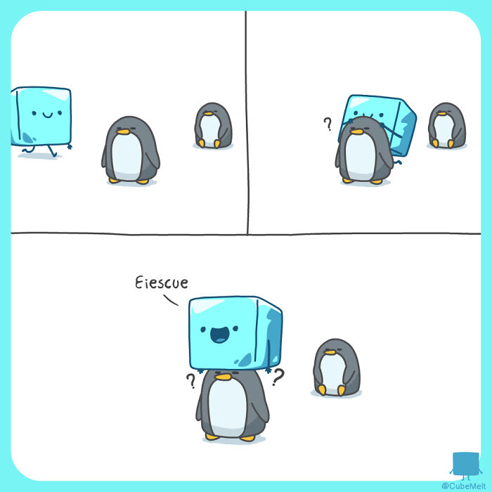 Hilarious Comics That Feature Ice Cube Who Melts In Various Situations (New Pics)