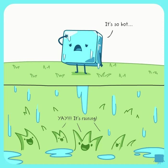 Hilarious Comics That Feature Ice Cube Who Melts In Various Situations (New Pics)