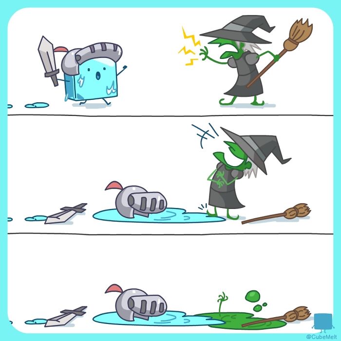 Hilarious Comics That Feature Ice Cube Who Melts In Various Situations (New Pics)