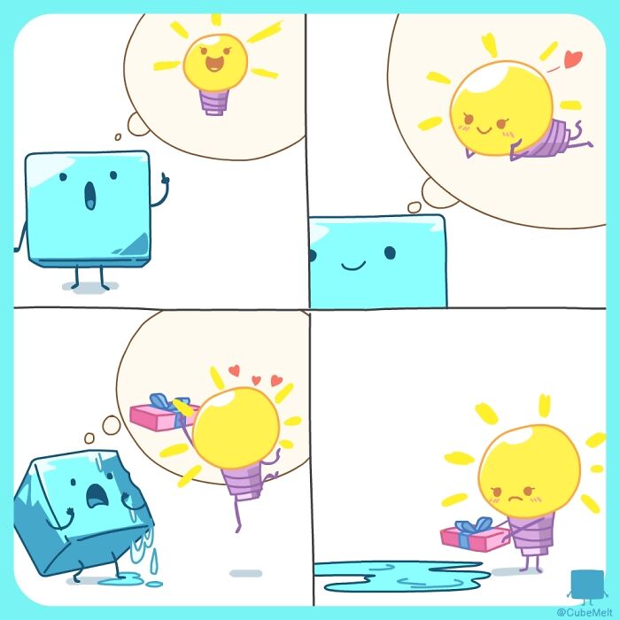 Hilarious Comics That Feature Ice Cube Who Melts In Various Situations (New Pics)