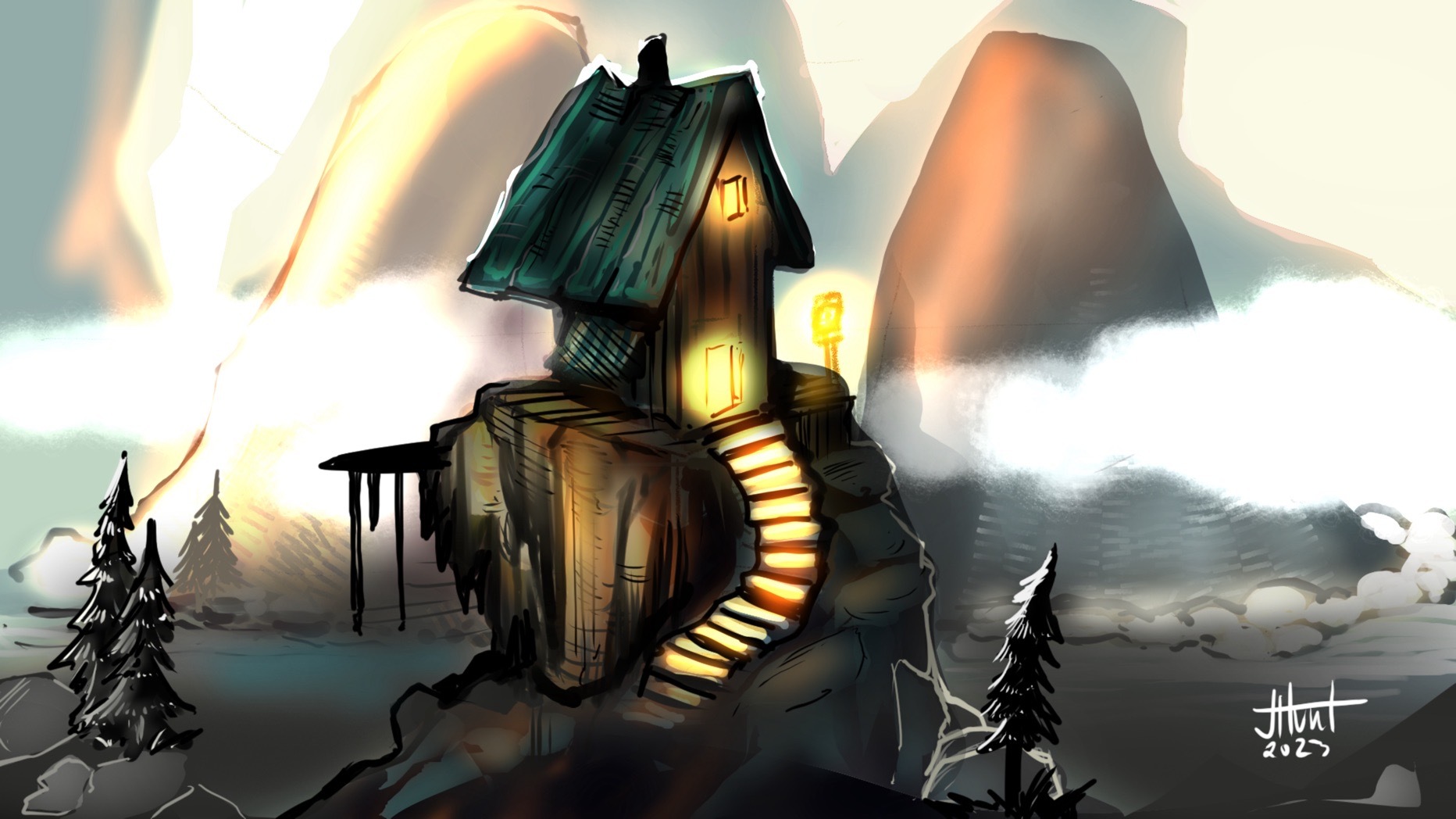 Scary Haunted House | Clip Studio Paint