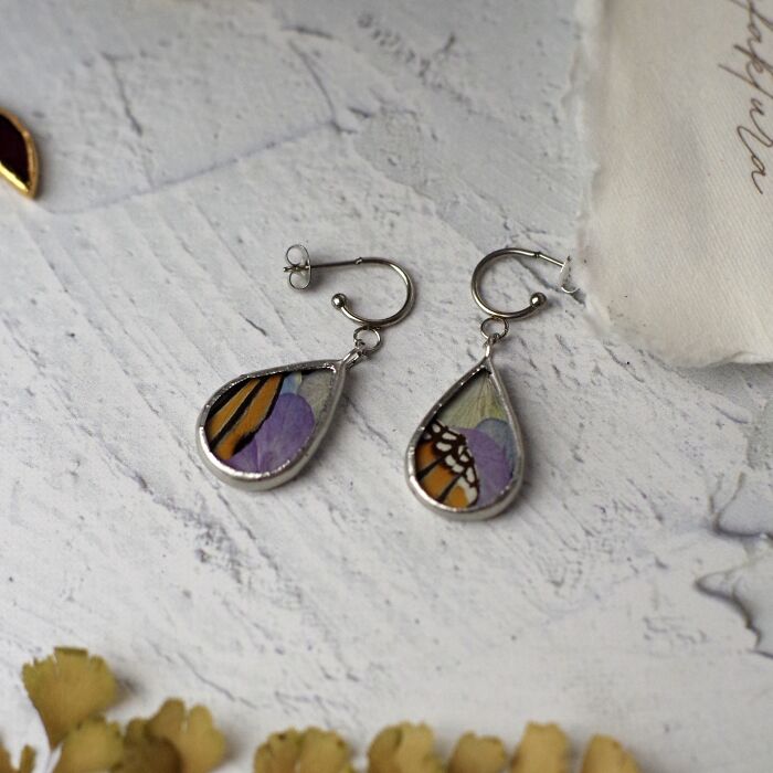 I Made Unique Handmade Tiffany Jewelry From Glass, Real Flowers And Fern