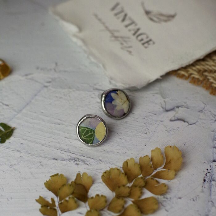 I Made Unique Handmade Tiffany Jewelry From Glass, Real Flowers And Fern