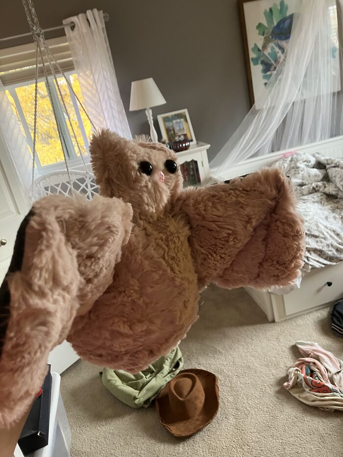 I’ve Been Learning How To Sew So I Made A Little Bat Stuffed Animal For My Friends Birthday!