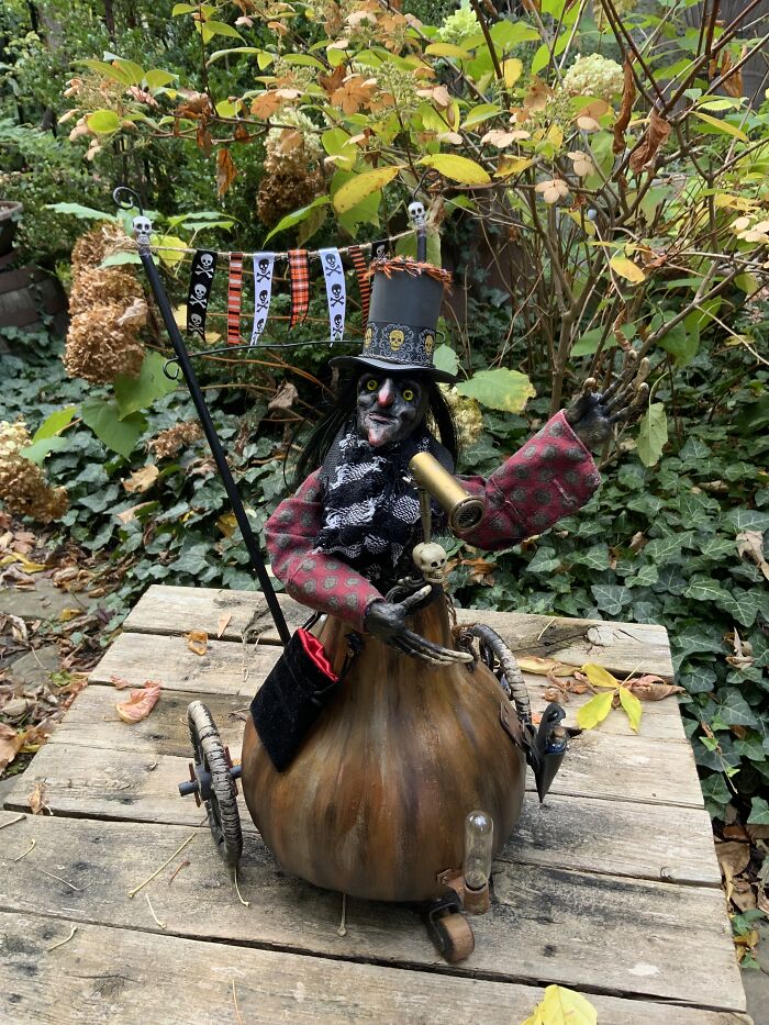 How I Turned A Fake Pumpkin Into A Whimsical Halloween Character (19 Pics)