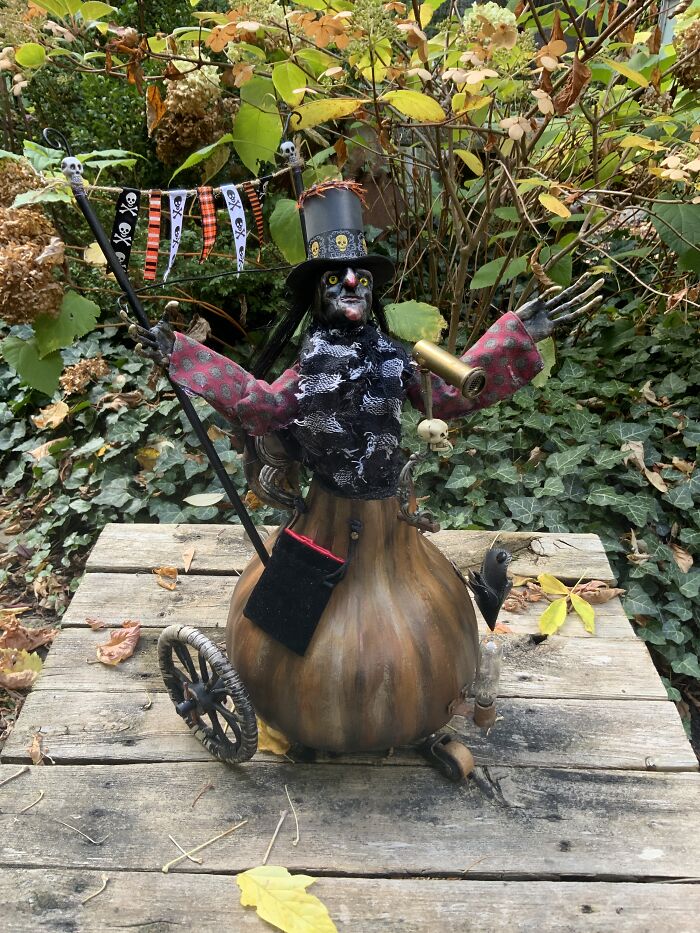 How I Turned A Fake Pumpkin Into A Whimsical Halloween Character (19 Pics)