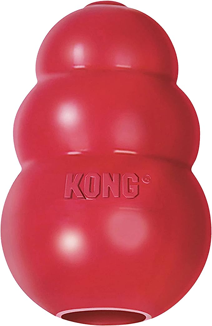 Red Kong dog toy for tough chewers, known for durability and strength. Red Kong dog toy for tough chewers, known for durability and strength.