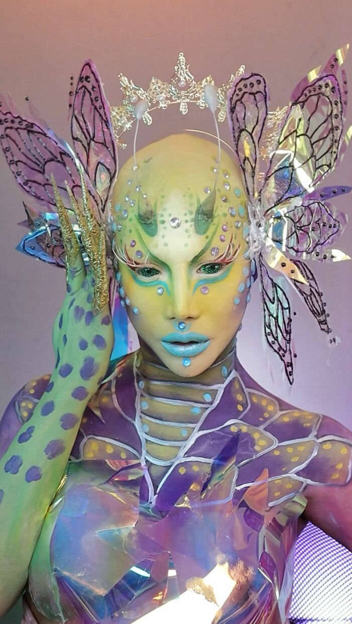A Picture Of A Fantasy Creature Makeup Transformation