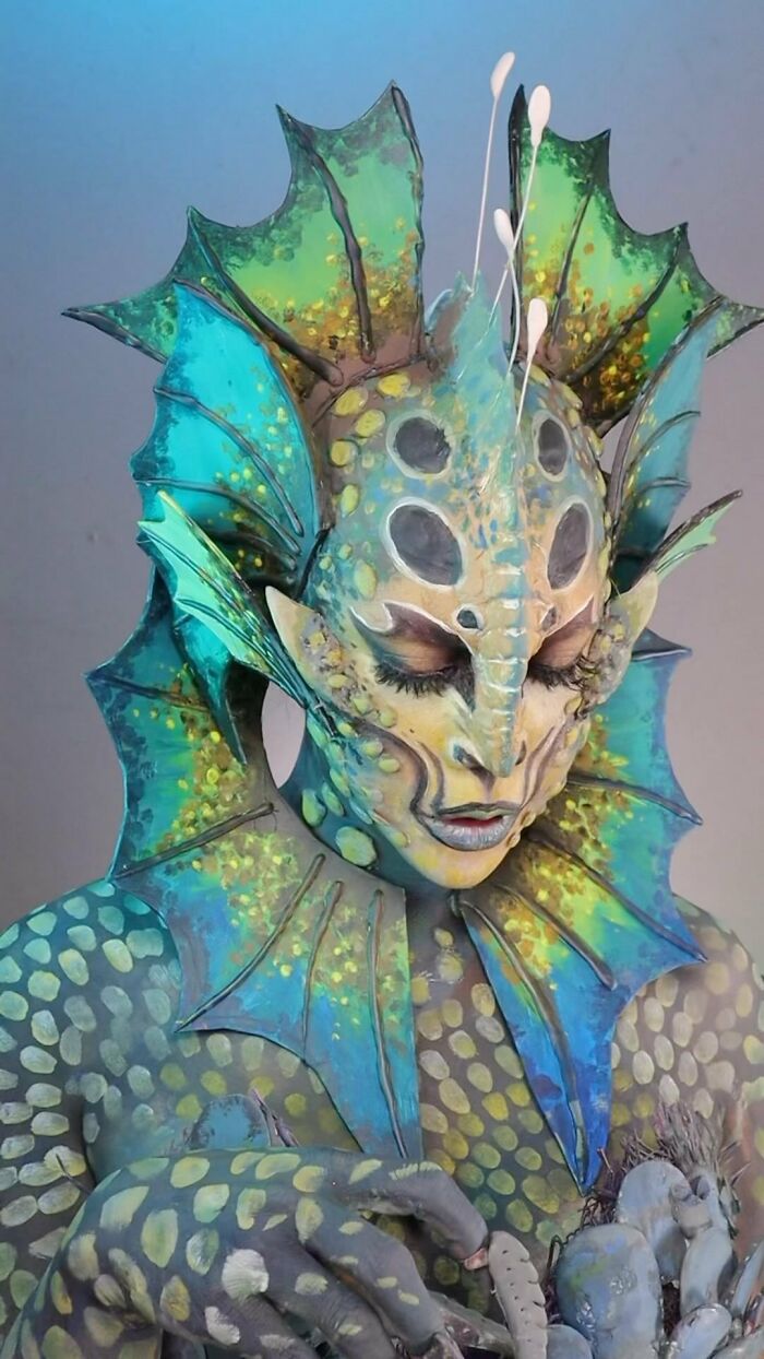 A Picture Of A Fantasy Creature Makeup Transformation