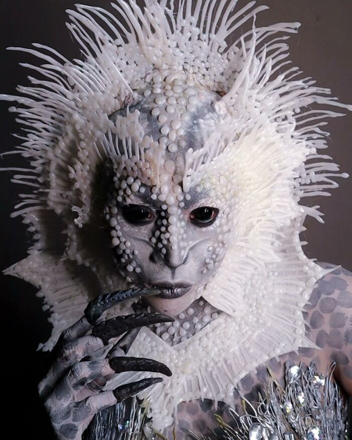 A Picture Of A Fantasy Creature Makeup Transformation