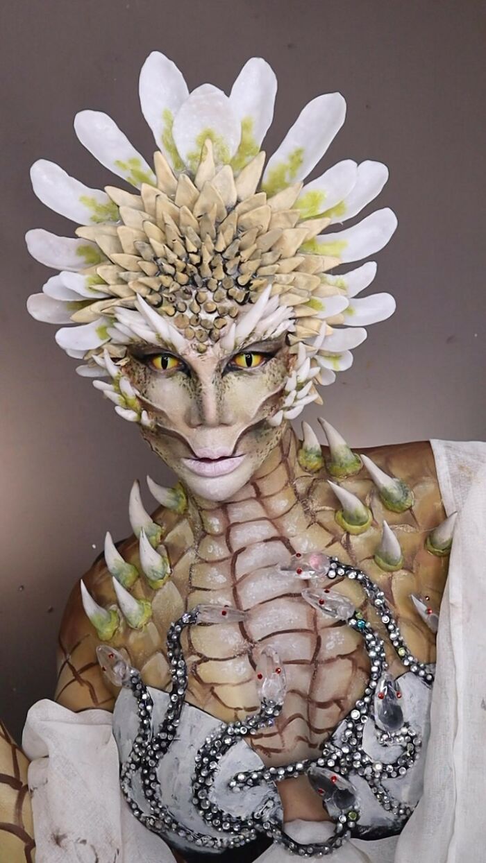 A Picture Of A Fantasy Creature Makeup Transformation