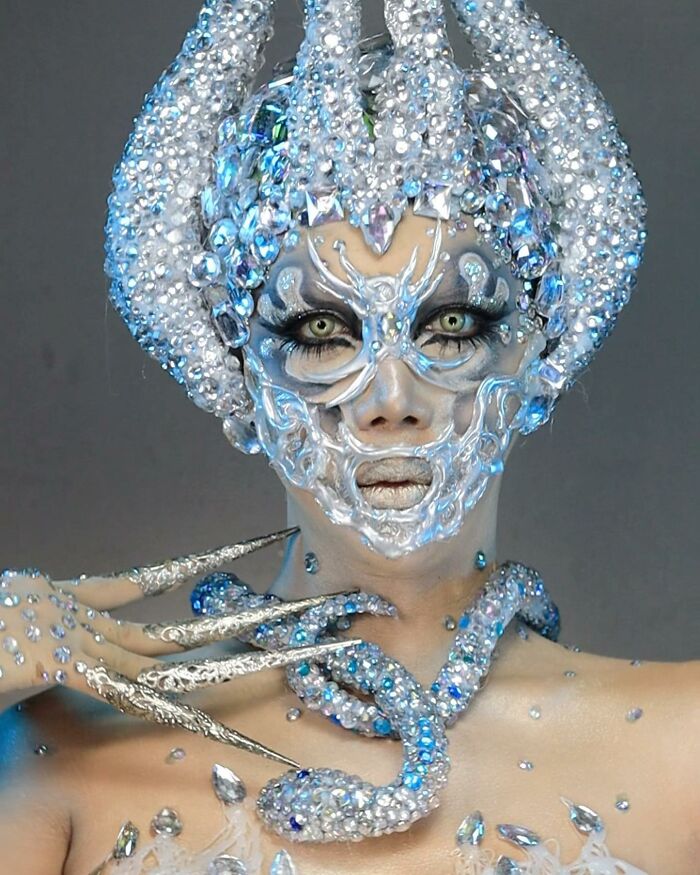 A Picture Of A Fantasy Creature Makeup Transformation