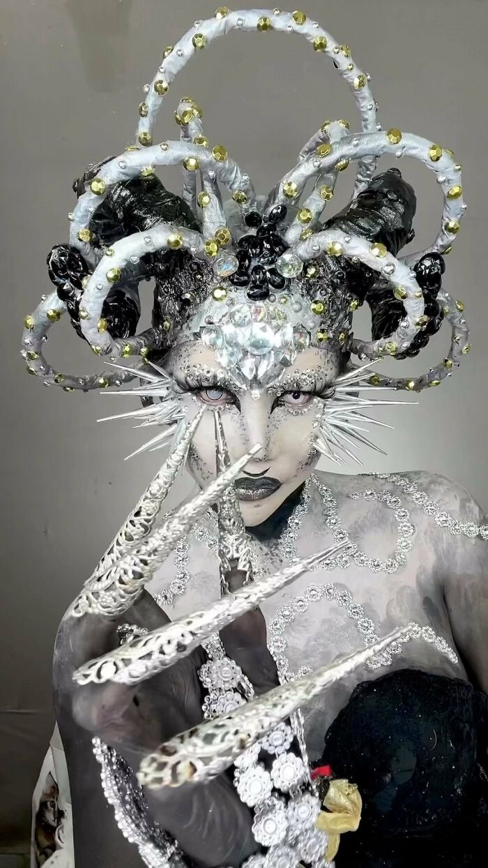 A Picture Of A Fantasy Creature Makeup Transformation