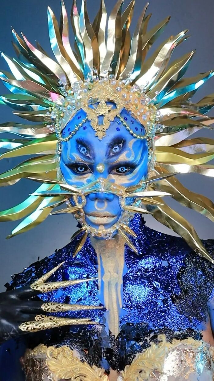 A Picture Of A Fantasy Creature Makeup Transformation