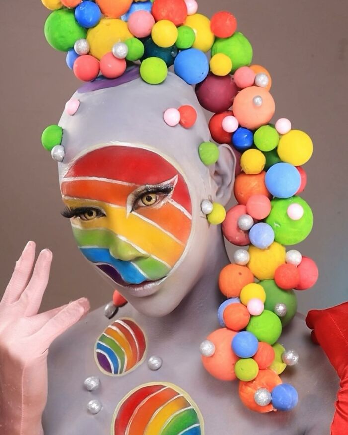 A Picture Of A Fantasy Creature Makeup Transformation