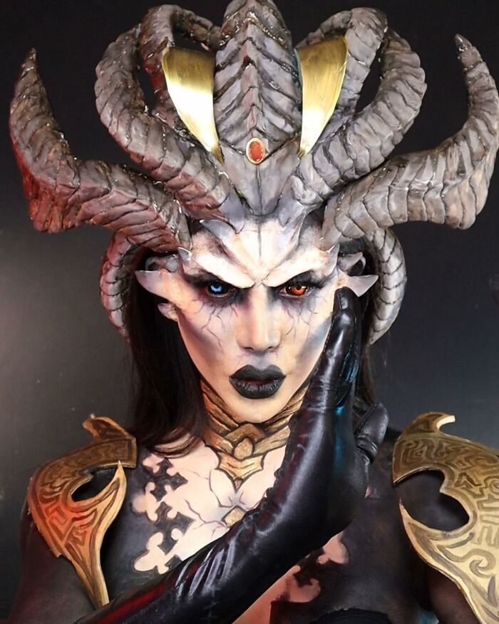 A Picture Of A Fantasy Creature Makeup Transformation